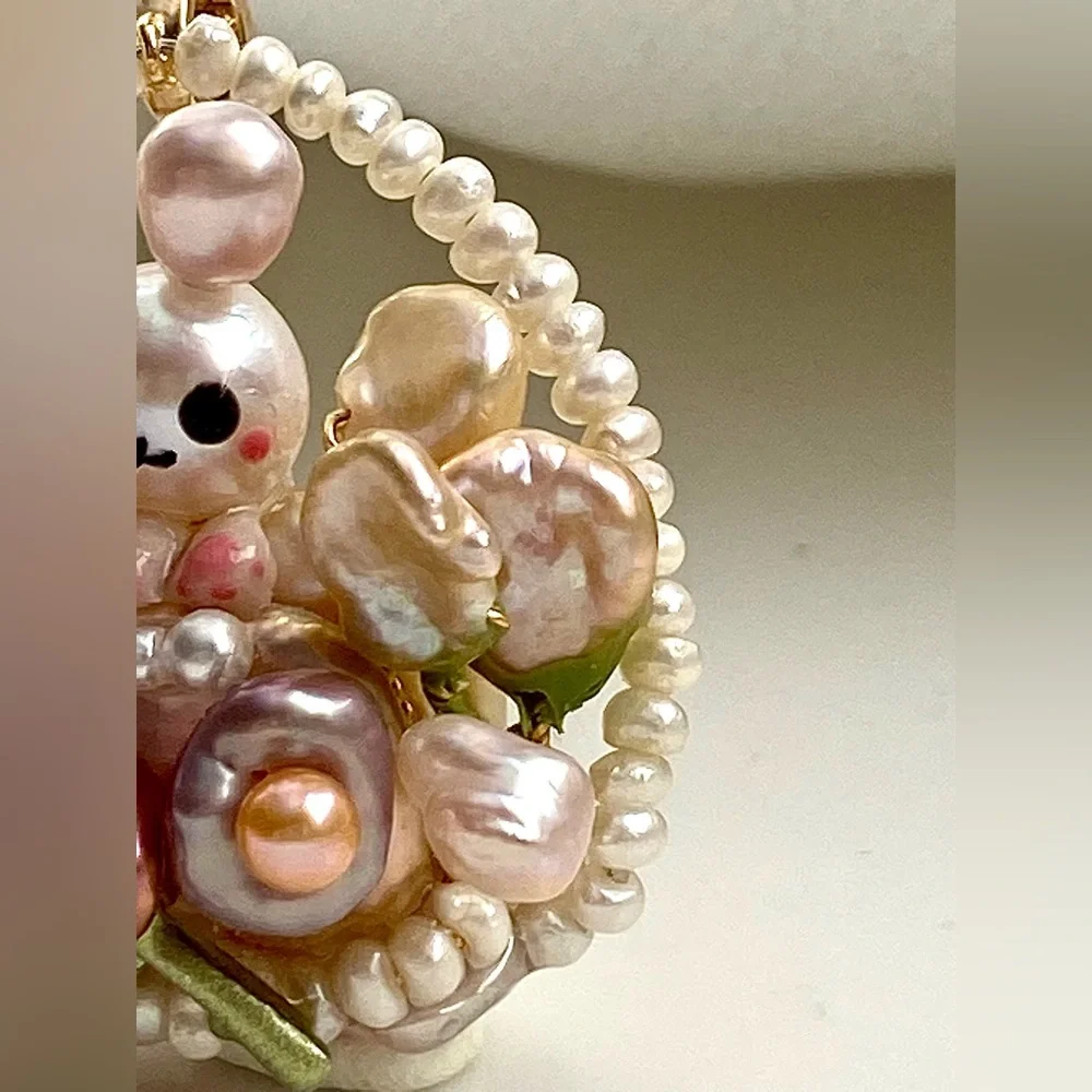 P203-Handmade High Quality Bunny Easter Basket Detachable Pendant - Picture 11 of 11